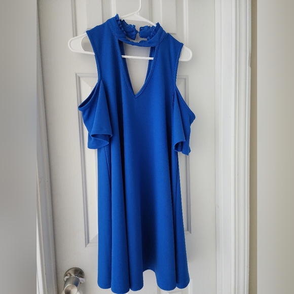 Blue Open shoulder dress - Picture 1 of 2